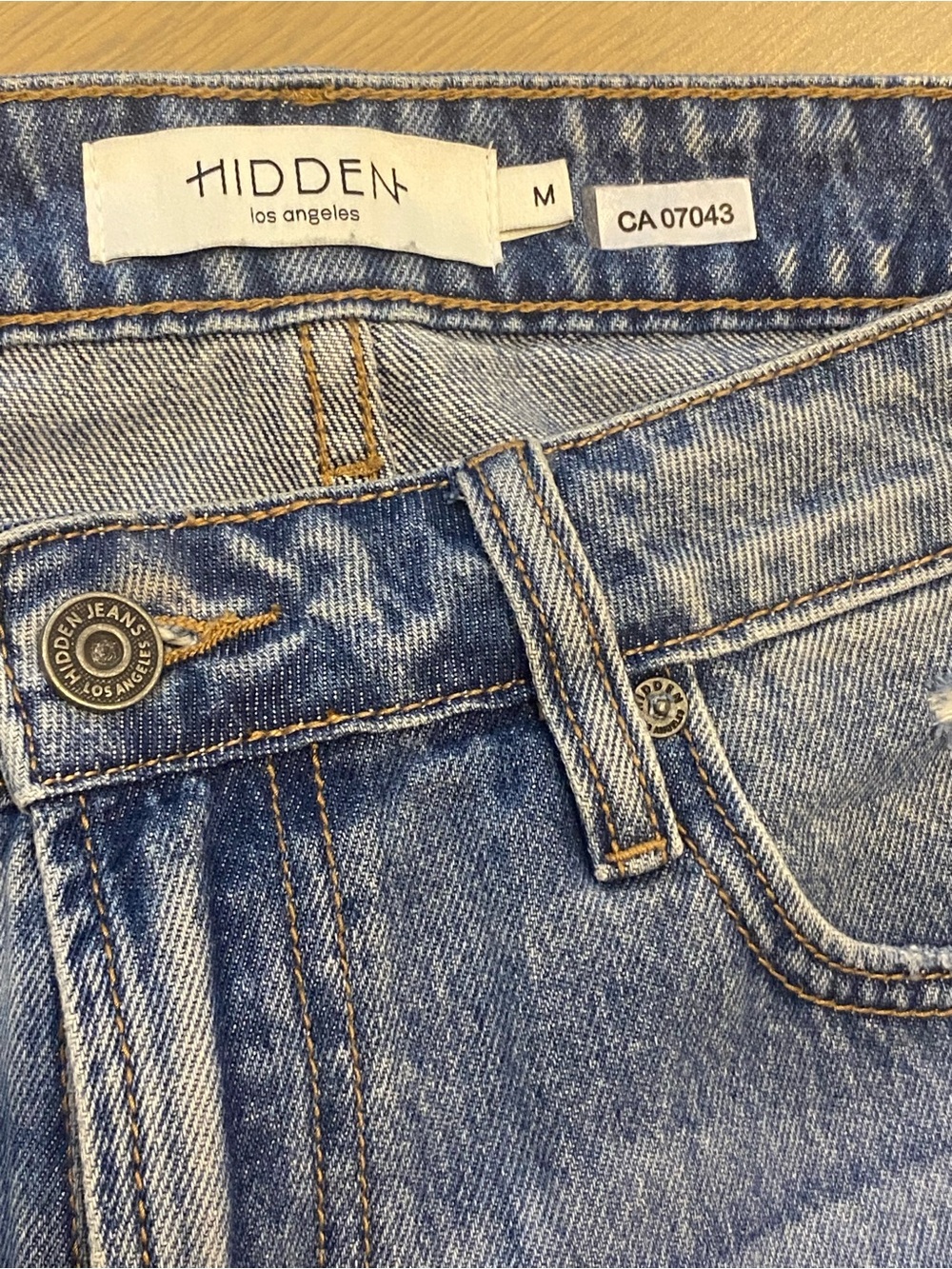 Hidden Medium Blue Denim Jean Shorts Distress Sz Medium